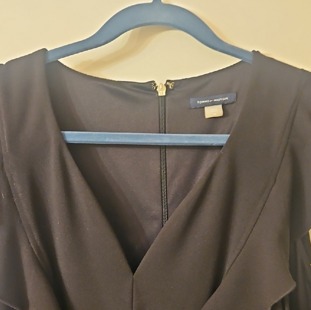 Tommy Hilfiger Black Sheath Jumpsuit V-Neck Cap Sleeve